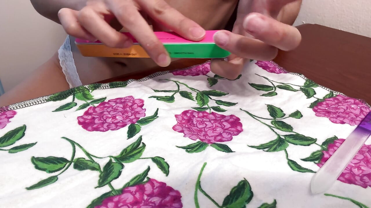 Hands Close-up: Filing, Buffing, Rings Try-on