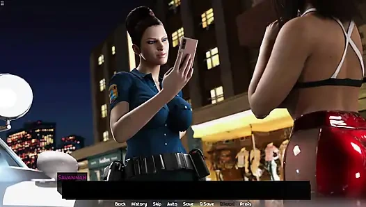 Shemale Police Officer Rubbing Luna Pussy And Squeezing Her Boobs