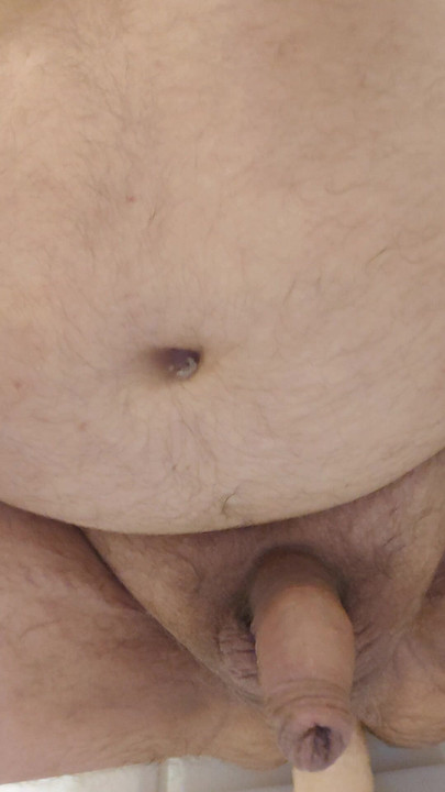 Enjoying prostate massage alone at home bathroom