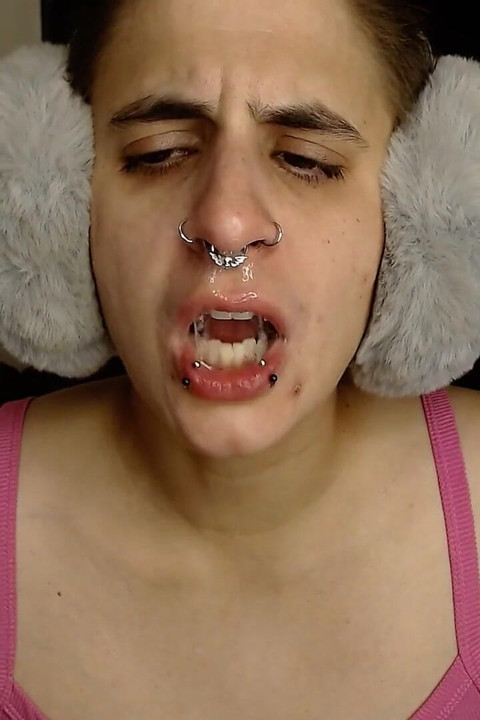 Sick Girl Makes a Snotty Mess All Over Her Face