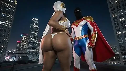 Superheroine mungil pamer dan twerking pantat montoknya