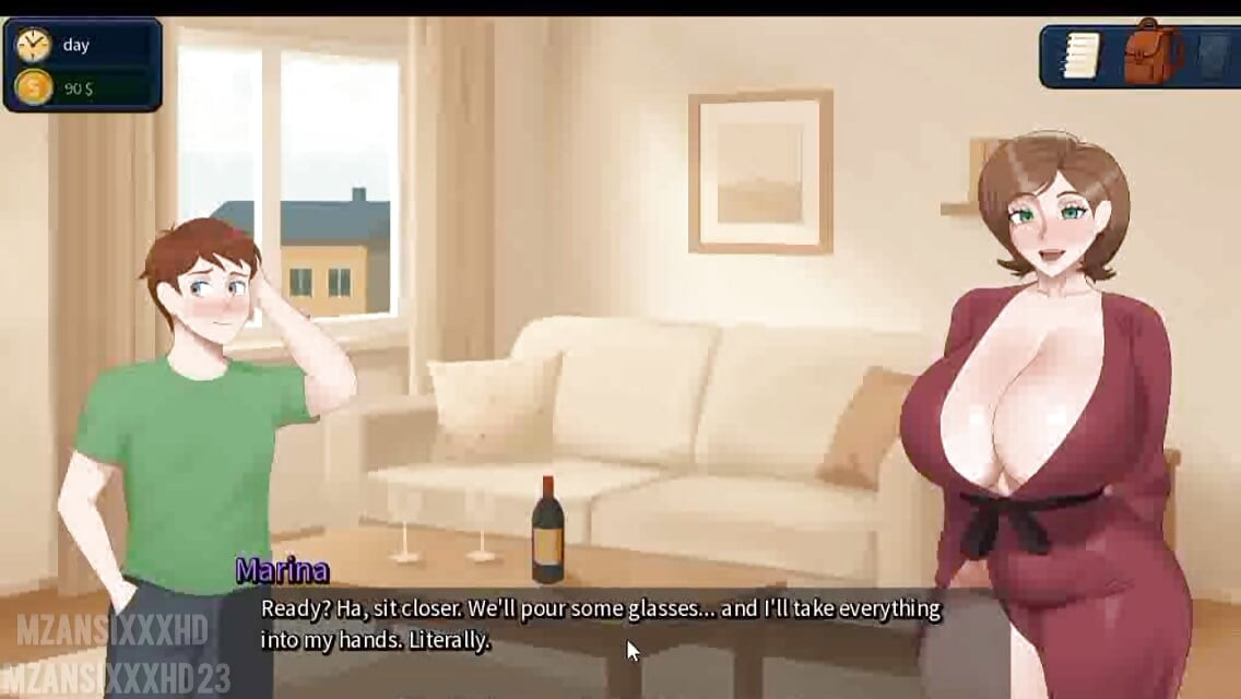 Cita de vino con un tipo tímido termina con una paja de una sexy milf tetona. MASTURBACIÓN CON LA MANO, BESOS. VINO D (lujuria en juego de suburb)