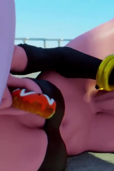Android 21 Jerks Herself off and Cums Everywhere, Hard Cock Futa Zarya Creampies Deeply in Big Breast Mei