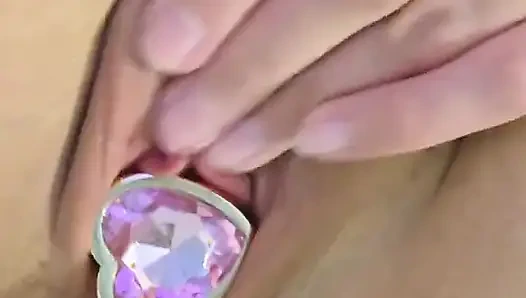 Sexy MILF Inserts Anal Plug Into Her Bare Pussy in the Bathtub...