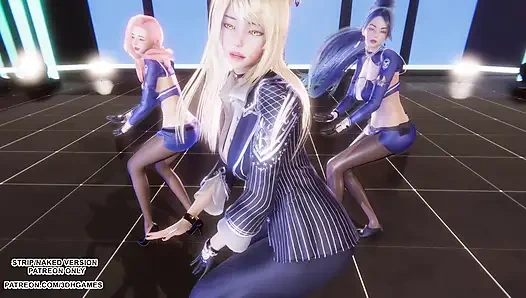MMD TWICE - говорить, что говорить Ahri Seraphine Kaisa, сексуальная Kpop, танец лиги легенд, хентай без цензуры, 4K 60FPS