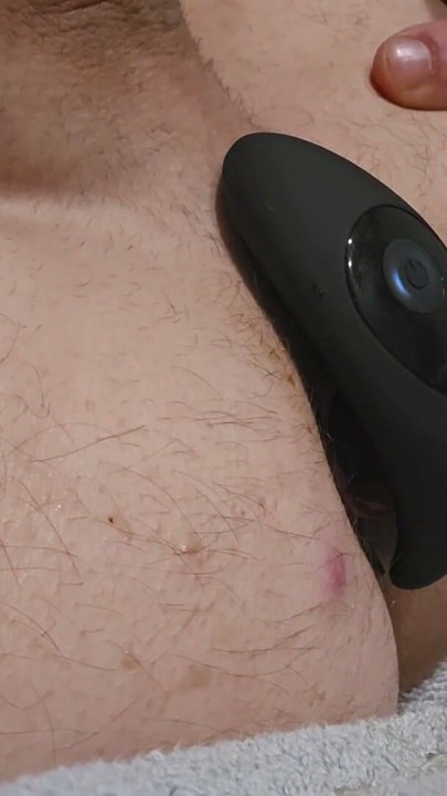 hot guy struggles to get prostate massager in ass before shaking hands free orgasm. finished by jerking off and cumming twice | Clip 2