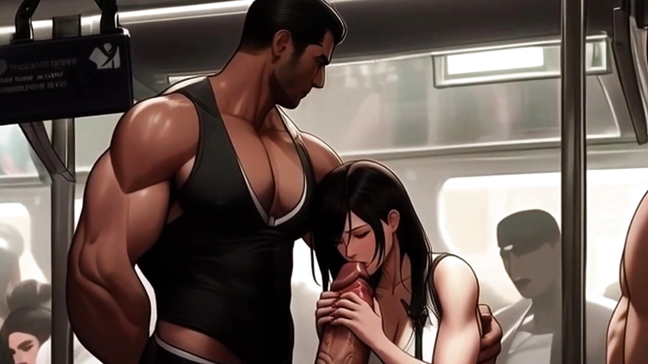 Tifa loves drinking strangers cum on the Midgar train