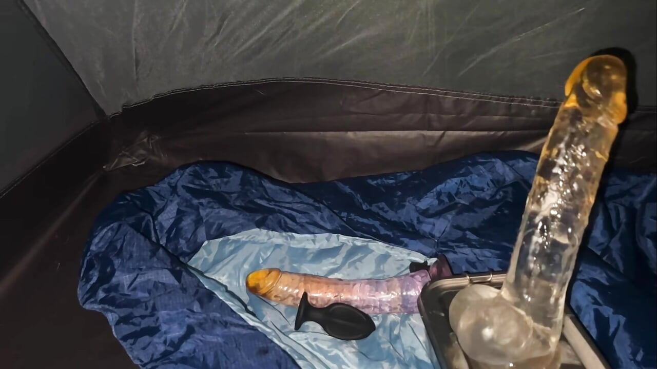 boy camping with dildos