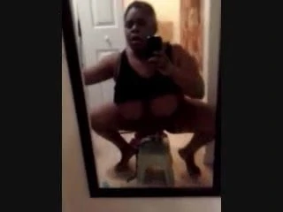Black BBW testing out her new dildo