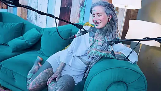 I talk about G - Grattitude- ASMR podcast SFW talking goth skinny girl dreadlocks tattoo model inked girl