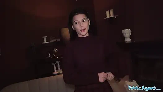 Lonely Party Girl Creeps Off for Casting - Public Agent