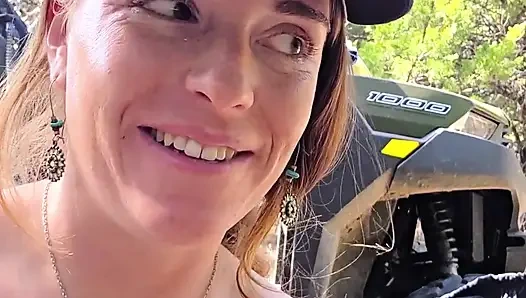 Redhead Trys on Sheer Lingerie Outside in Boots