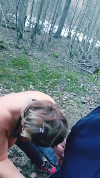 Captivating moment from "Stepmom sucked my in the woods"