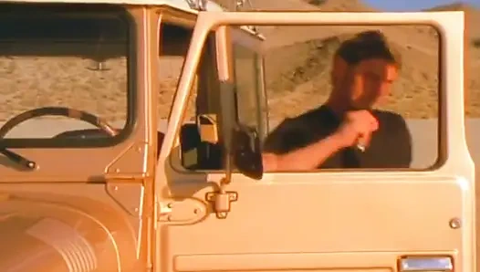 Piss Drenched Blonde Babe Kneeling for Desert Golden Shower