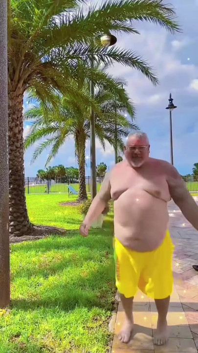 FAT OLD MAN WITH HUGE BELLY.  Grandpa has huge belly and huge balls naked! Cutest grandpa