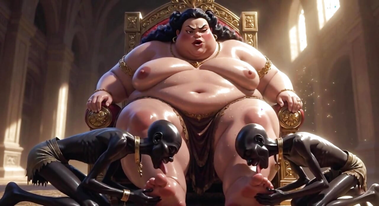 Huge BBW Mistress Foot Worship - Slaves Licking Her Feet to Ecstasy