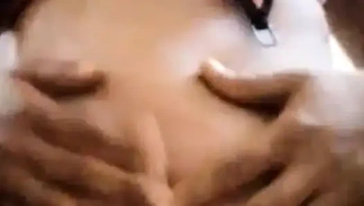 Look how a young girl bathes in the village