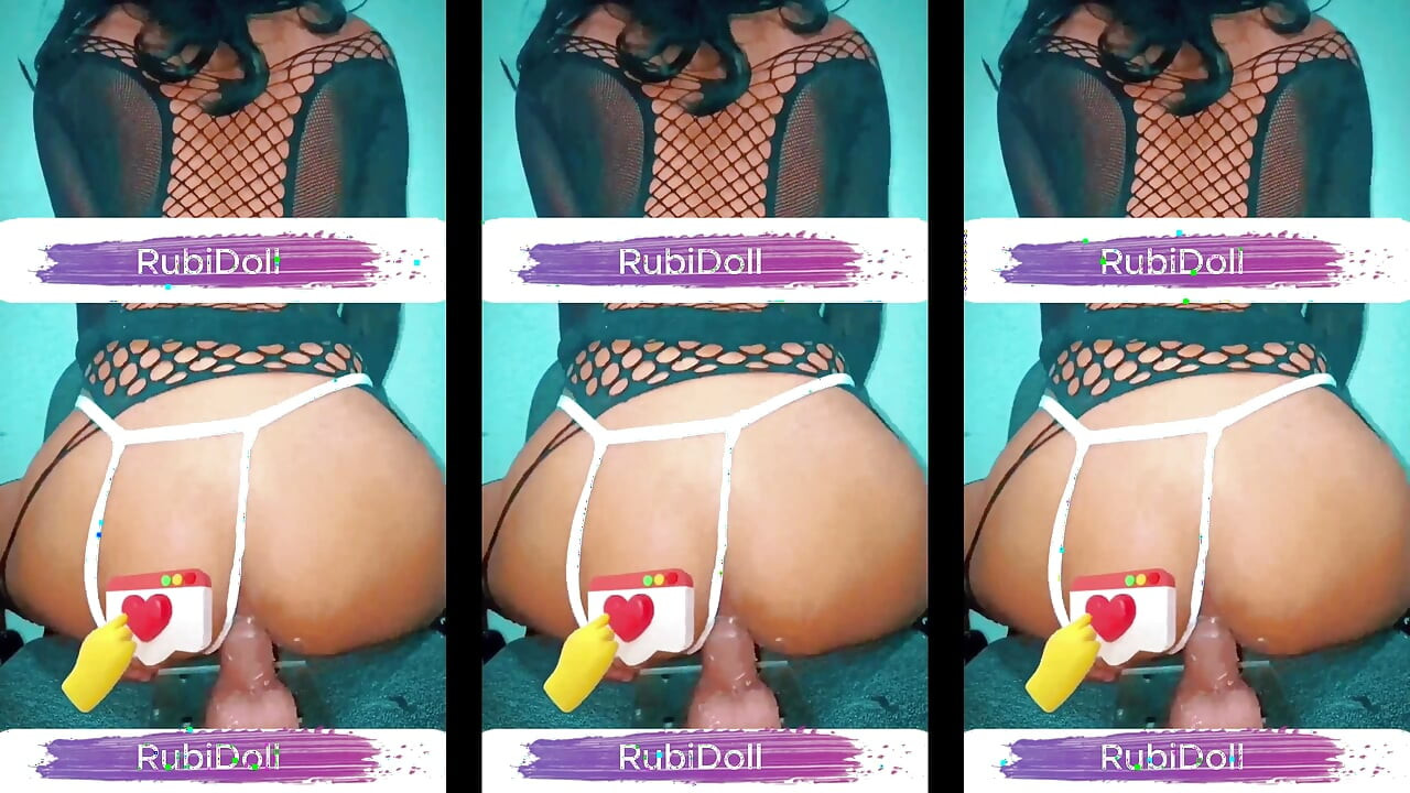 Rubidoll penetrates her small pussy with a BBC dildo