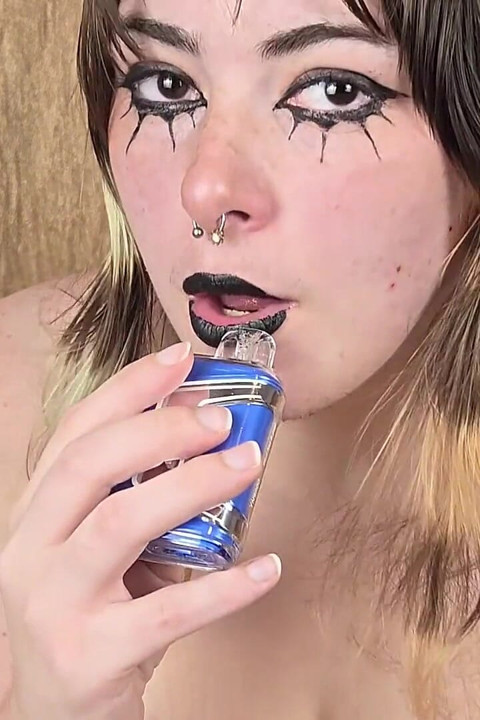 Goth Girlfriend Vapes for You in Corset