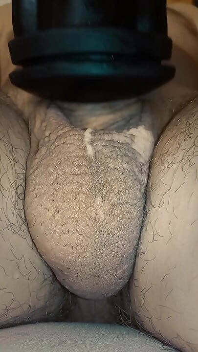 Male Balls During Jerking off.
