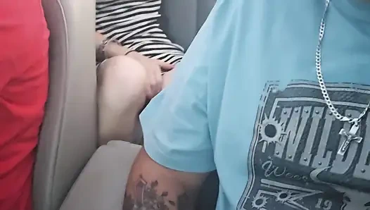 Hot Blue Eyed Blonde Dildo Fucking in the Back of Convertible