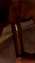 NG Slag Puts Chocolate Finger In Pussy