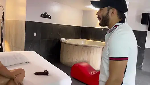 Latina Horny Ass Fucks Dick Gardener and Ends up Full of Milk