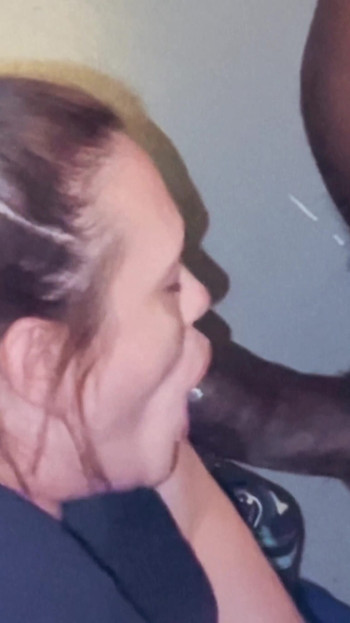 Thrilling moment from "Giving a thick black cock amazing head"