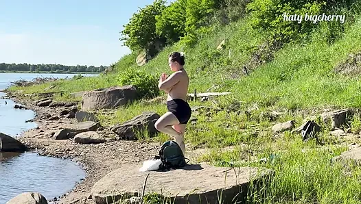 yoga class ended with hot sex on the beach