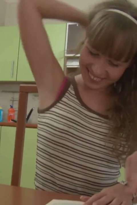 Blonde girl gets finger fucked then a huge cock thrust both holes to a cumshot