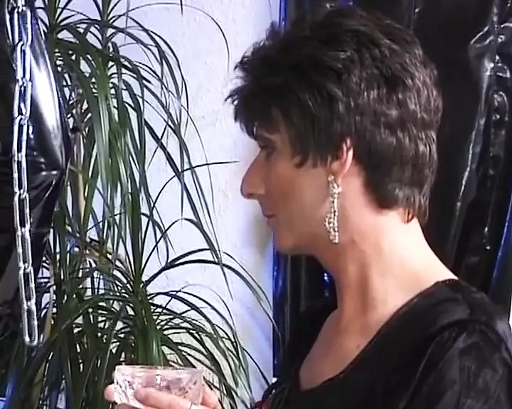 Kinky German shemale tied up and fucked in hot BDSM threesome