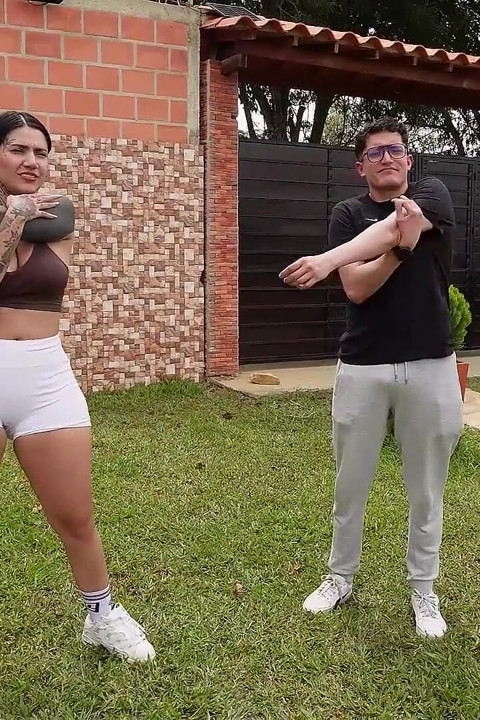 Big Ass Trainer Ends up Fucking Her Student After Warming up