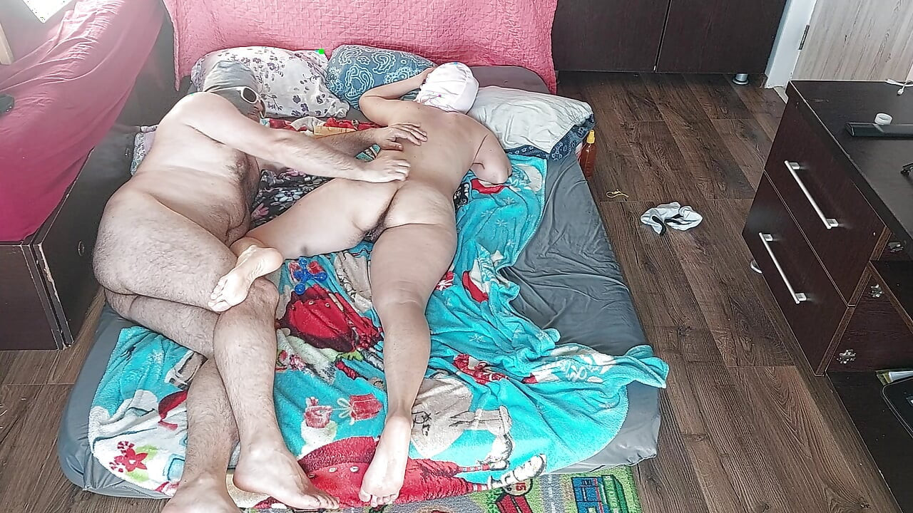 Amateur couple sensual massage with oil.