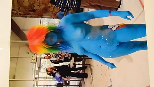 Cum tribute to bodypaint cosplayer