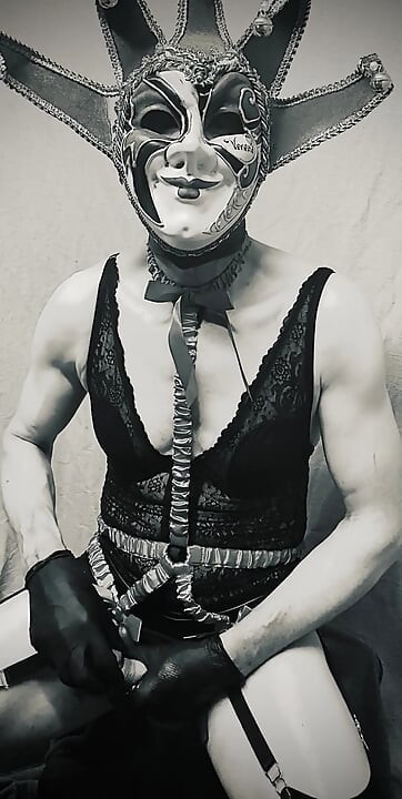 Close Up With Sexy Harness And Stockings