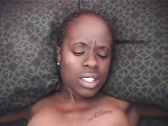 Curiois ebony babe with small tits is fond of riding white cock