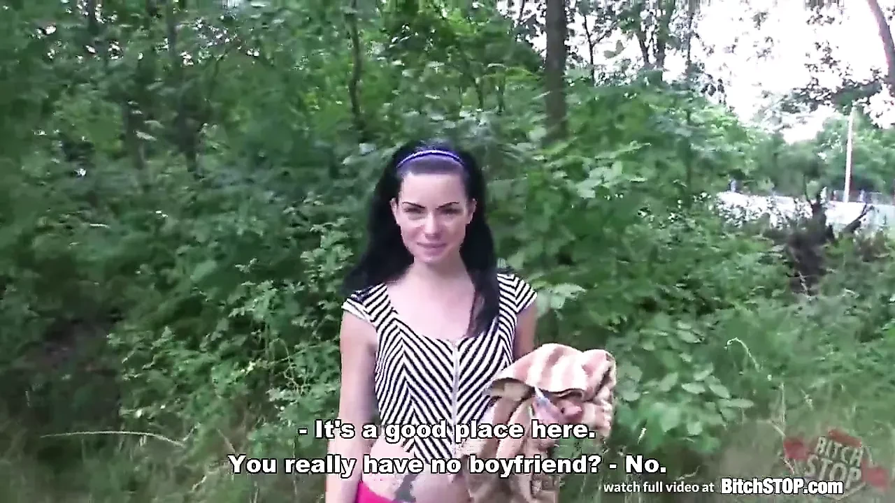 Bitch STOP - Horny Czech student chick fucked outdoor