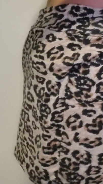 Sissy Wearing An Animal Print Skirt | Clip 1