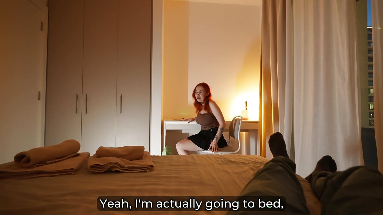 Step Mom's Naughty Video Call Sparks Wild Hotel Bed Share with Stepson