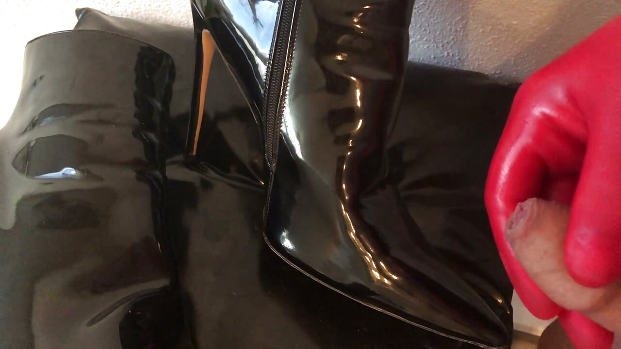 Black High Heel Fetish Ankle Boots
