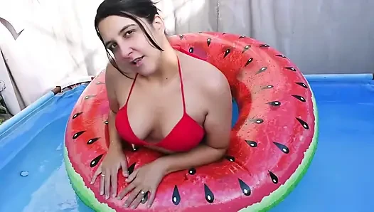 Watermelon Swimring Outdoors Pool Ride - Bunny Looner