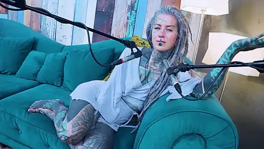 I talk about Y - YOU - ASMR podcast SFW talking goth skinny girl dreadlocks tattoo model inked girl