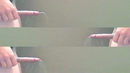 Cum everywhere, tethered cock