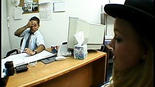 Young blond chick having hardcore sex in office