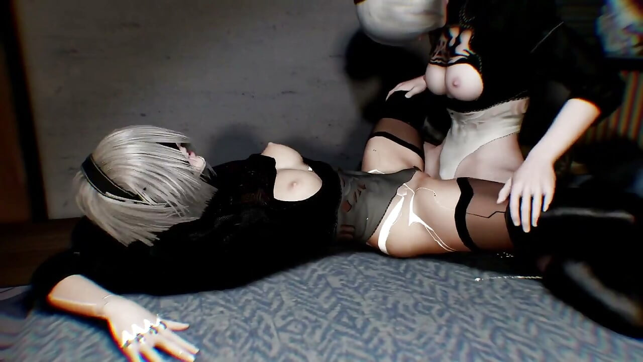 Futa Yorha 2b está teniendo sexo con otra unidad de 2b - Nier Automata