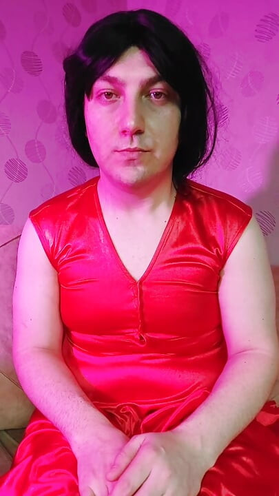 Red Princess Kitty Cross Having Fun in Red Dress