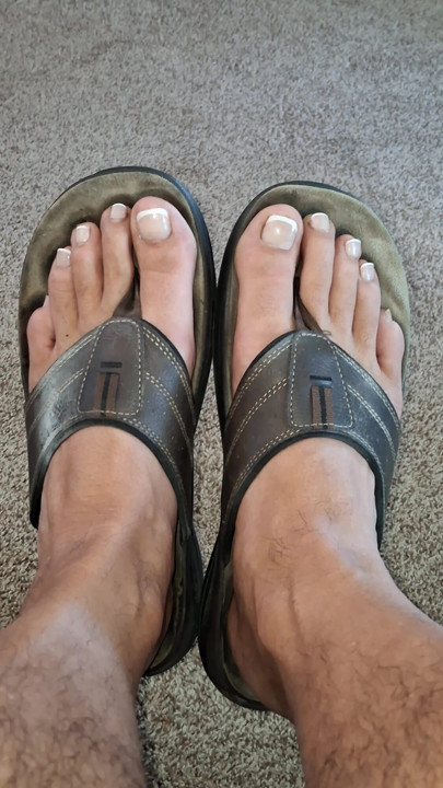 Shoot your hot cum all over my sandals and pedicured toes