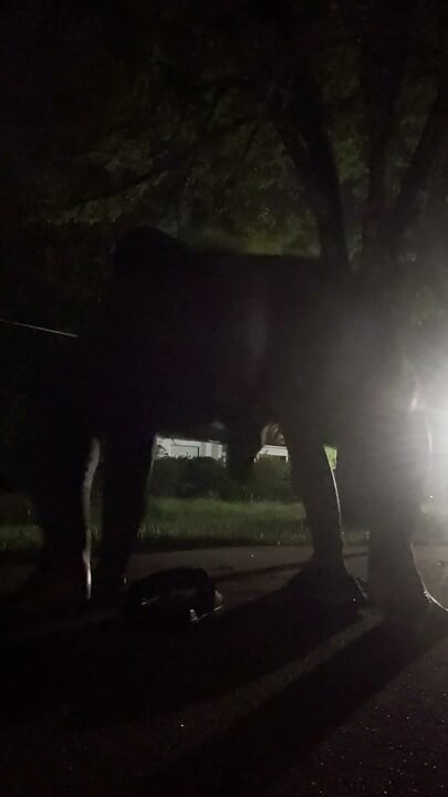 Fooling Around At Night Outside On The Sidewalk Fully Naked Part 4