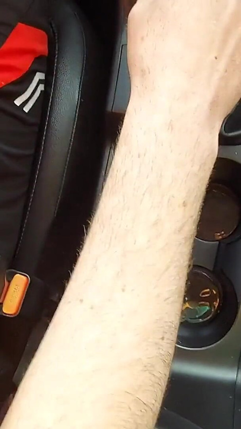 Sexy mature in short skirt and heels teases her driver in public on the way to the office. First part. | Clip 1