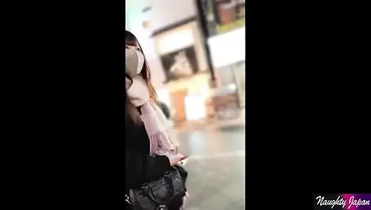 Pale F-cup with Remote Vibe Walk, Net Cafe Teasing Builds Into Playful Blowjob Finish Moment